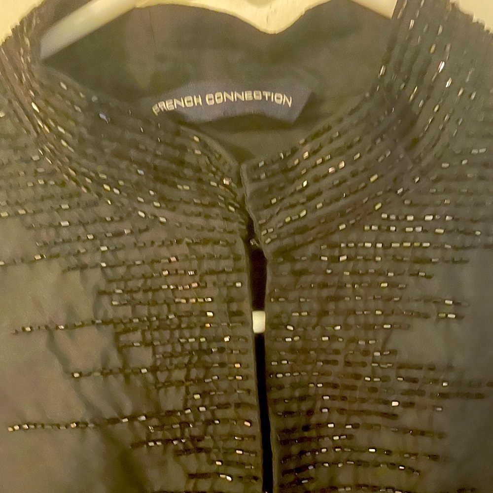 Black Shaw with Black Beading French Connection